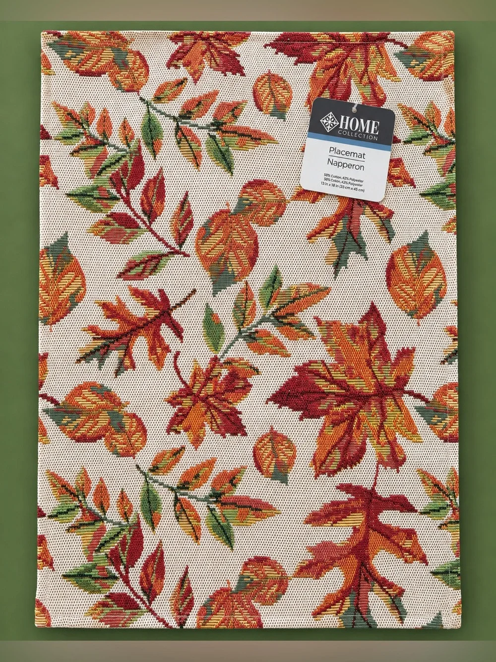 Home Collection Fall Leaf Placemat Set Of 4 Autumn, Thanksgivings, Harvest 🍁🧡🍁🤎🍁